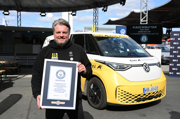 World Record™ with the ID. Buzz: “Most countries visited in a continuous journey by a battery powered electric vehicle”